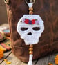 Handcrafted Crochet Sugar Skull Bag Charm – Día de los Muertos Collection - Image 5
