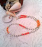 Necklace with Coloured Glass Cube Beads and Silver Plated Spacers, Gift for Her - Image 4