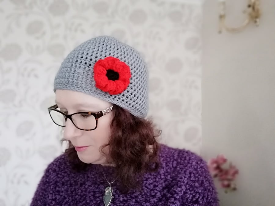 Hat  Poppy Crochet Beanie Hat
