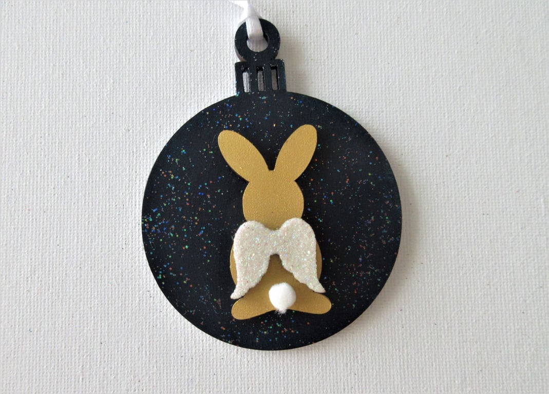 Hanging Decoration Christmas Tree Bauble Bunny Rabbit Memorial Angel Wings