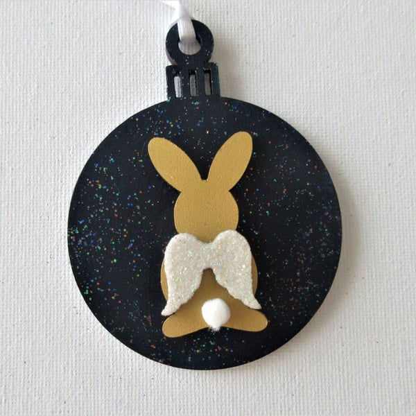 Hanging Decoration Christmas Tree Bauble Bunny Rabbit Memorial Angel Wings