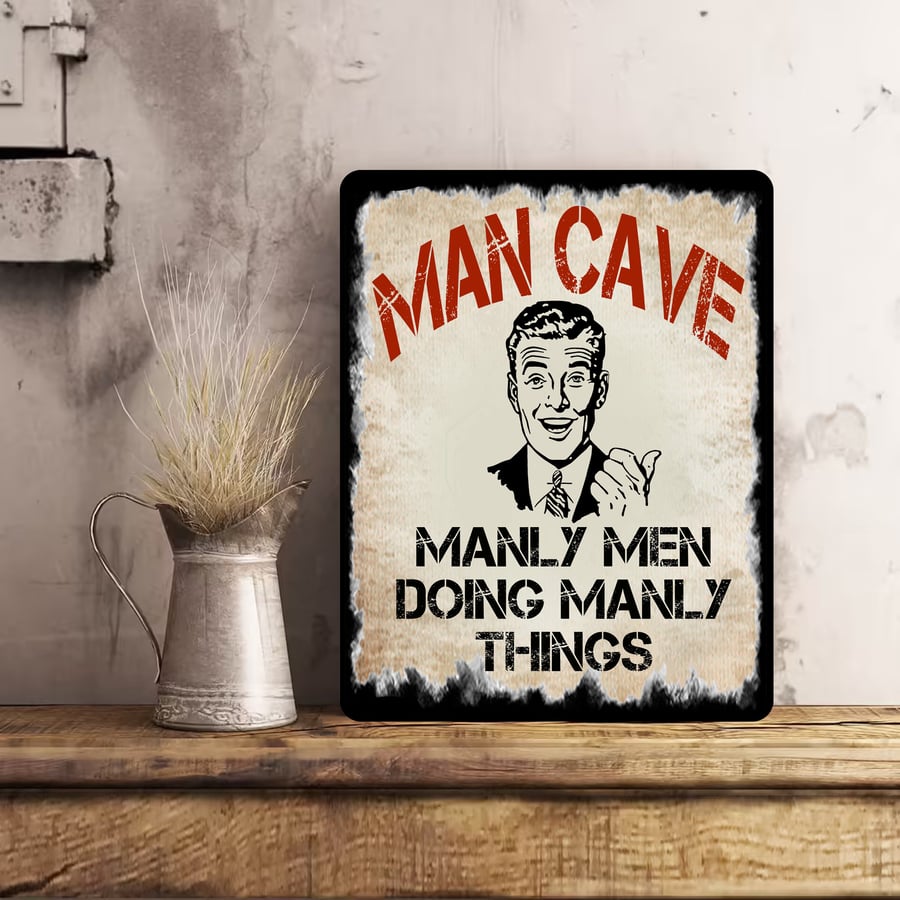 Metal Vintage Man Cave Sign Bar Retro Gift 50's Dad Christmas Garage 