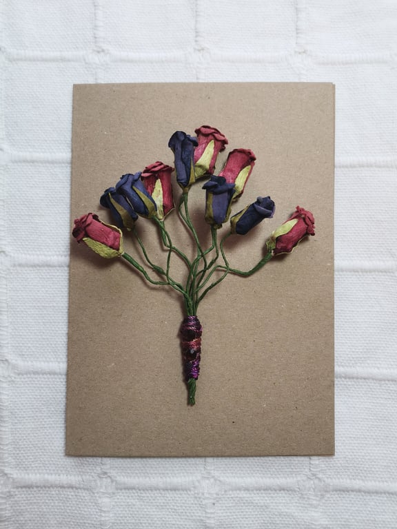  Fancy flower luxury handmade blank 3D card, paper flowers greeting Cards