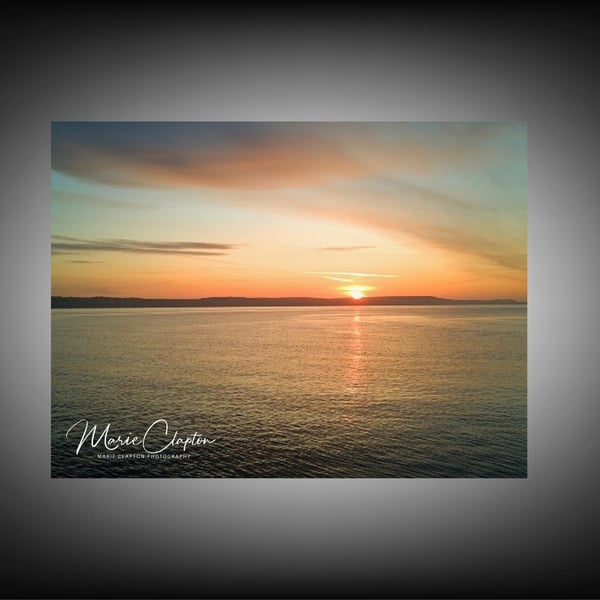 12x8 Inch Photo Print of Sunrise Weymouth  Dorset