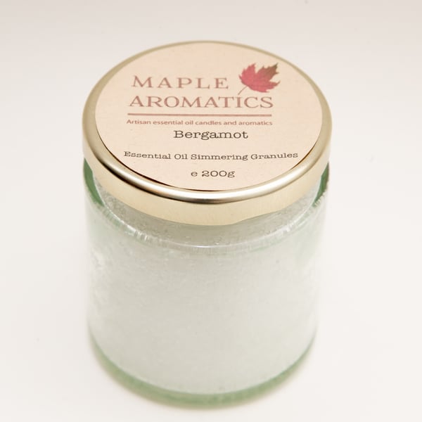 Maple Aromatics Bergamot Essential Oil Vegan 200g Simmering Granules