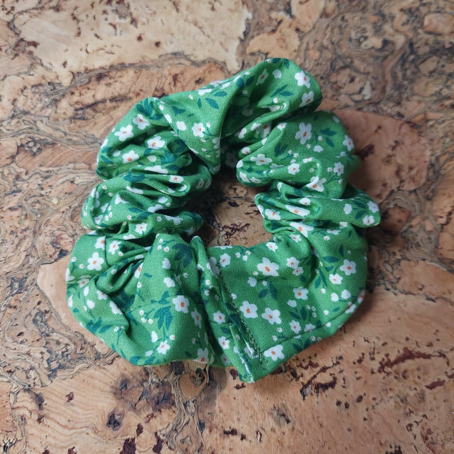 green floral scrunchie 