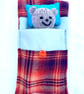 Hand knitted keep sake bear, postable gift