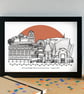 Los Angeles Skyline Travel Art Print - Image 3