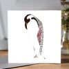 Beautiful Floral Penquin Greeting card