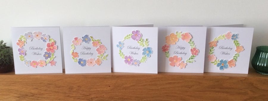 Floral Design Birthday Cards (Pack of 5) Bundle 2