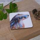 'Purdy' the otter, cork backed coaster