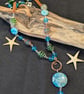 Marble Agate, Crazy Lace Agate, Silver-plated & Non-tarnish Copper Necklace - Image 1