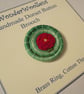 Red Rose Dorset Button Brooch or Pin, 3.5cm, Red Flower, Made with Cotton  - Image 2
