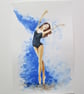 Ballerina dancing girl. Original Watercolour Painting. - Image 3