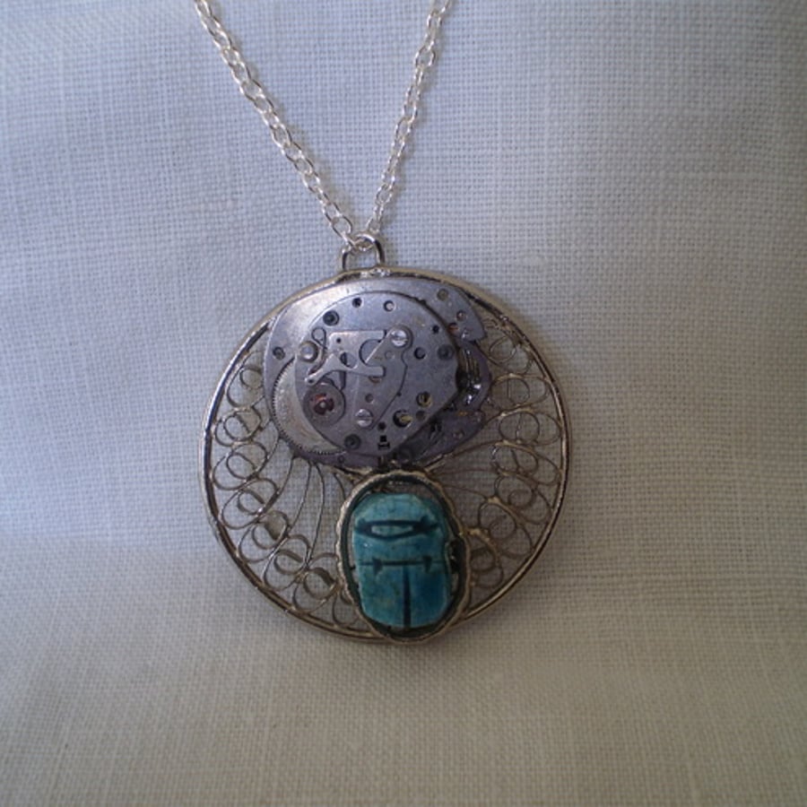 Steampunk Egyptian Revival Necklace.