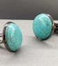 Men’s Turquoise Coloured Howlite Bezel Set Gunmetal Cufflinks Gift Boxed - Image 8