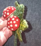 Needle Felted Toadstool Mushroom Hair Clip Handmade Hair Accessory - Image 3