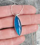 Mid blue marquise shaped bowlerite pendant - Image 2