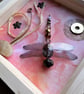 Peach Glow Beaded Dragonfly Box Frame - Image 2