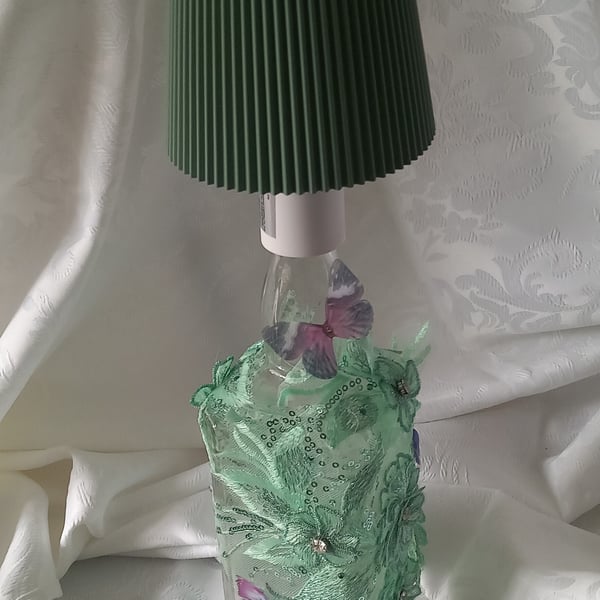WHIMSICAL BOTTLE TOUCH LAMP WITH EMBROIDERED AND 3D DECORATION