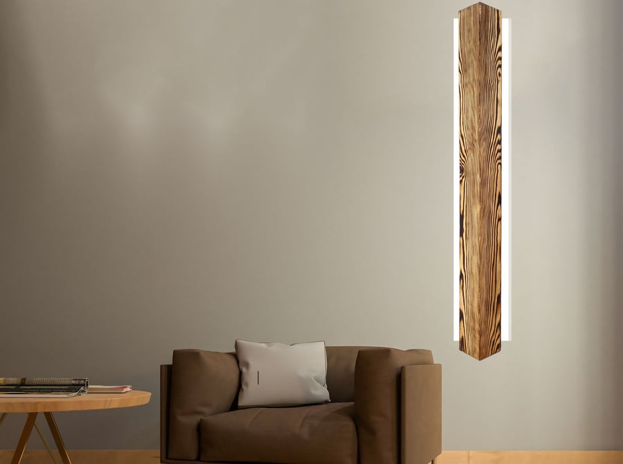 Charred wood finished with Epoxy LED Decorative Light