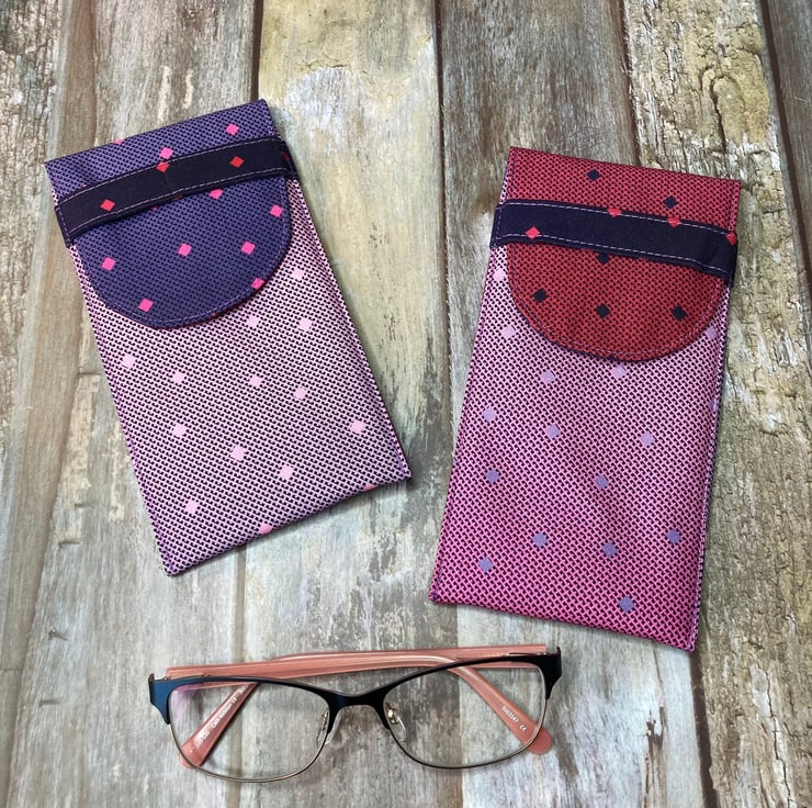 Pink Glasses Case, Fabric Glasses Case, Quilted Glasses Case, Soft Glasses  Pouch
