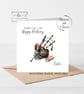 Bagpipes Happy Birthday Card