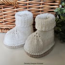 Designer Merino Wool Baby Booties 0-3 months size 