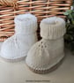 Designer Hand Knitted Merino Wool Baby Booties 0-3 months size 