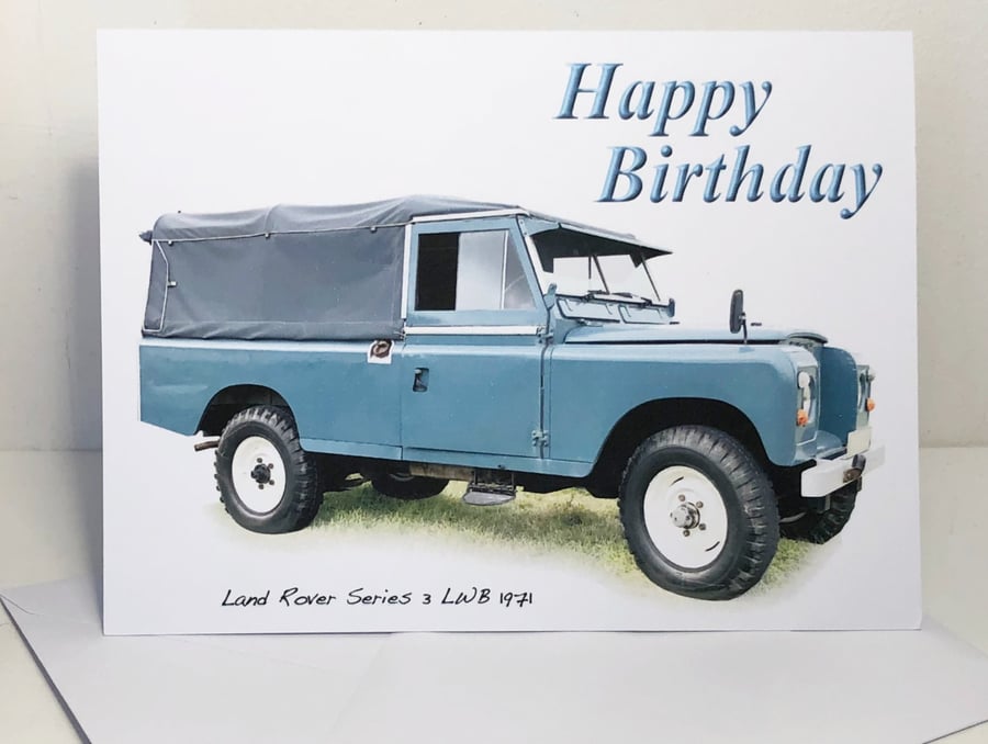 Land Rover Series 3 LWB 1971 - Birthday, Anniversary, Retirement or PlainCard
