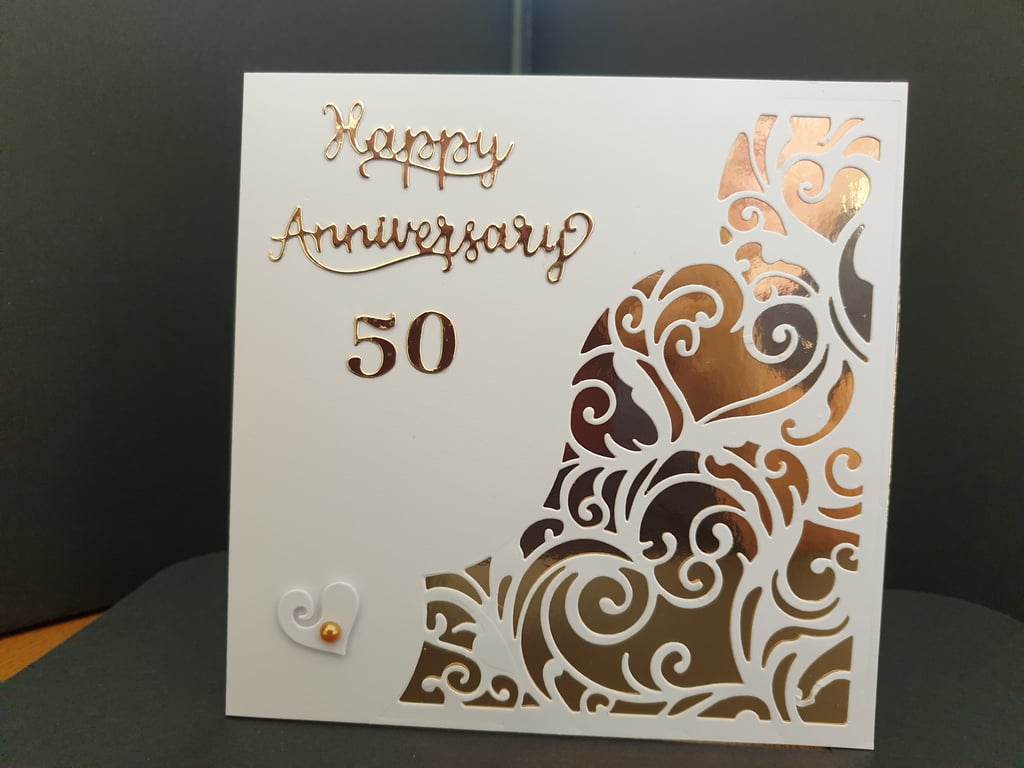 Golden Anniversary die cut card