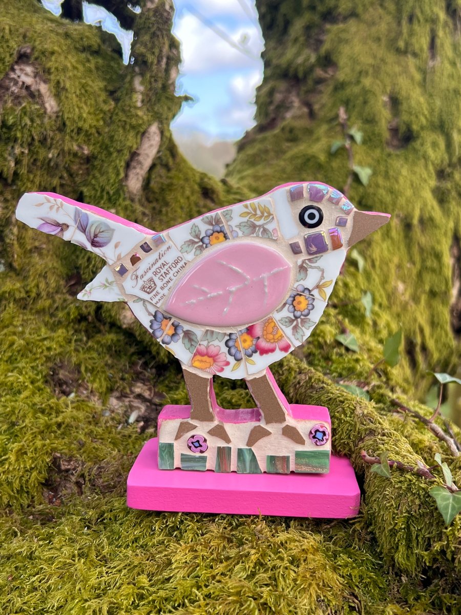 Bone china Mosaic Bird ornament