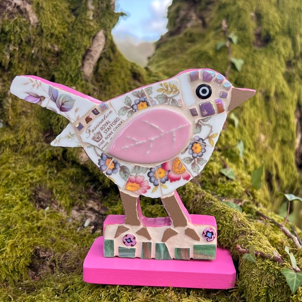 Bone china Mosaic Bird ornament