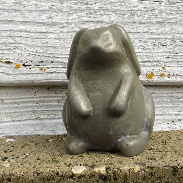 Lets take a look - Rabbit figure handmade cold cast resin. (BRASS) Easter Ideas