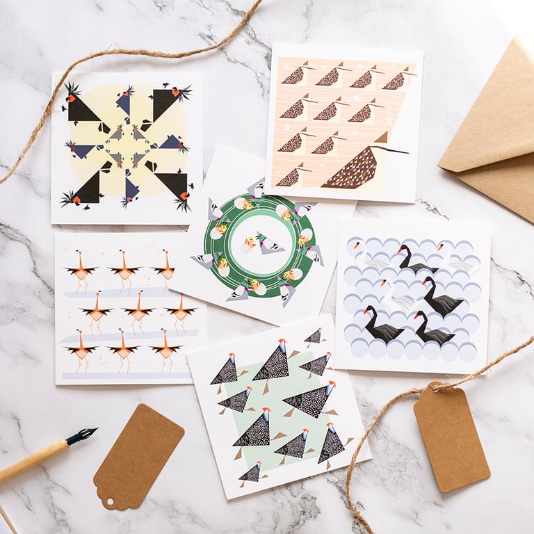 Pack of 6 small Christmas Cards - 12 Days of Christmas 7-12