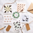 Pack of 6 small Christmas Cards - 12 Days of Christmas 7-12