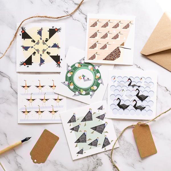 Pack of 6 small Christmas Cards - 12 Days of Christmas 7-12