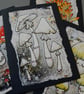 destroying angel mushrooms - original A6 illustration and collage  - Image 2