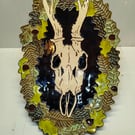Roe deer skull dish with oak leaf wreath