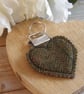Lovely Tweed heart keyfob or  bagcharm