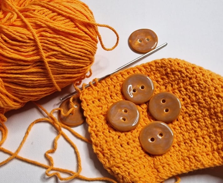 Set of six Handmade Ceramic Buttons 