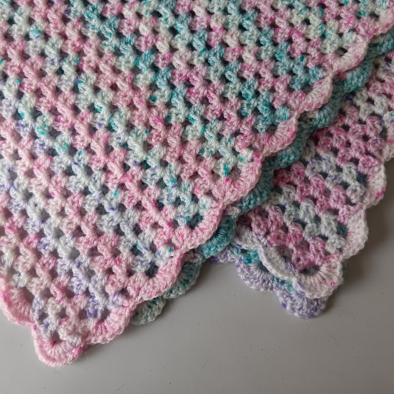 Crochet Blanket (Neapolitan Ice-cream) - soft, cosy and warm