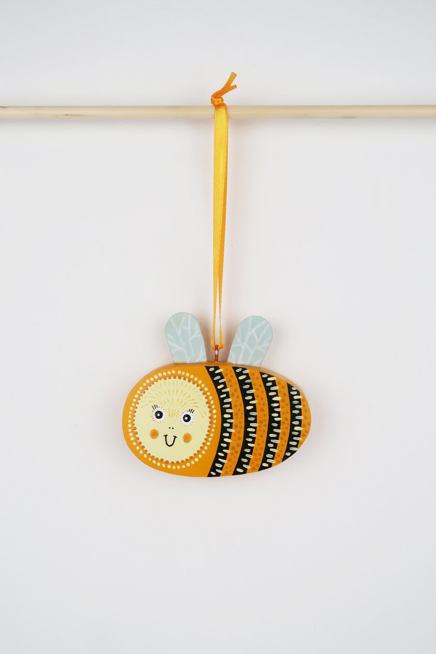Bee hanging decoration, wooden insect ornament, cute spring decor