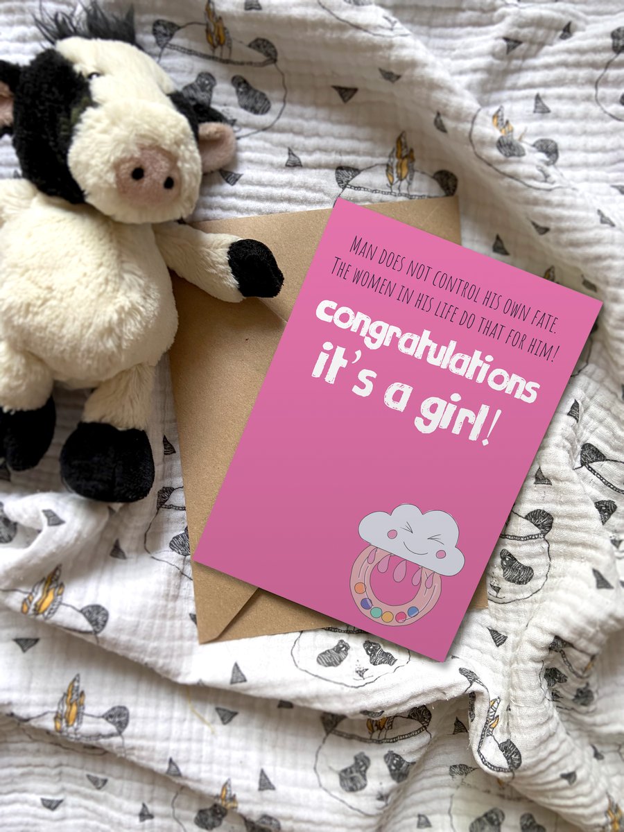 It's a girl card! New Baby Card - Baby Girl Card