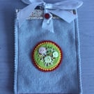 Hand Embroidered Felt Button Bag