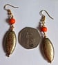 Orange And Gold Pendant Necklace And Matching Earrings - Image 7