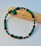 Malachite, Onyx & Copper Bracelet, Anniversary, Birthday, Gifts For Her - Image 1
