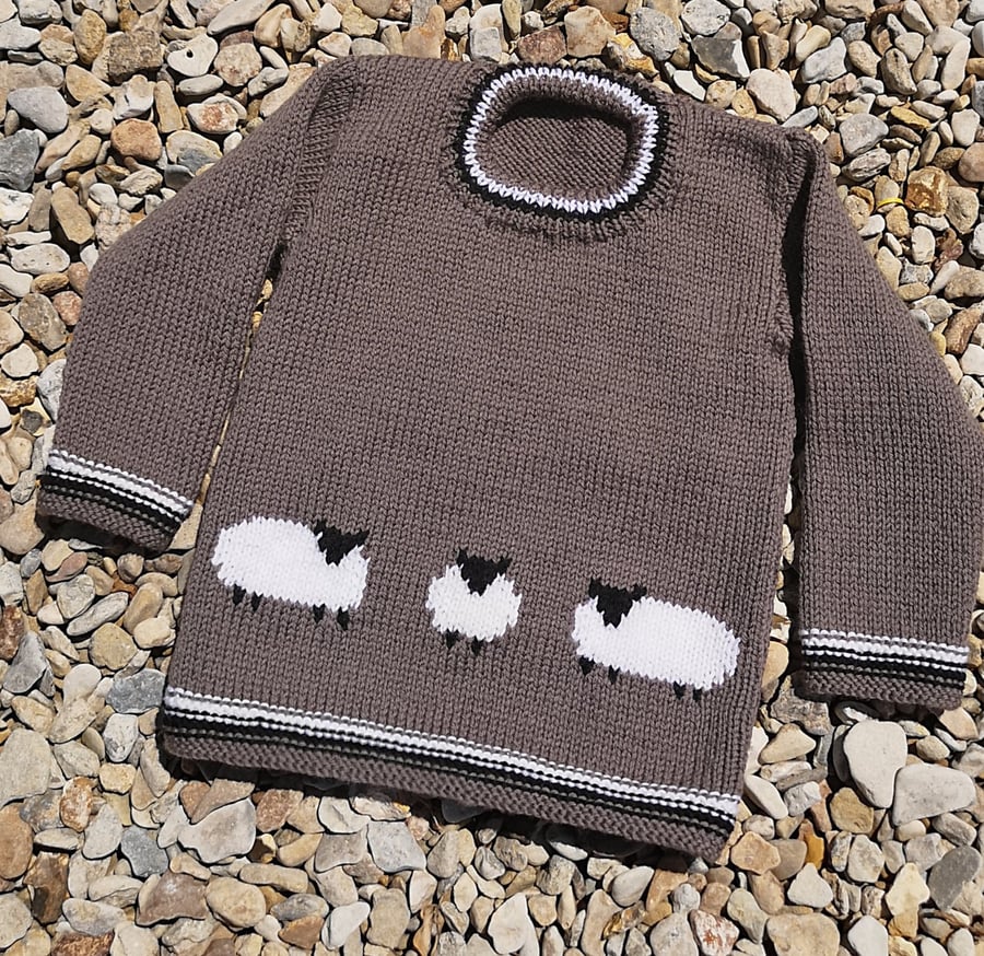 Knitting Pattern for a Sheep on a Sweater.  Digital Pattern