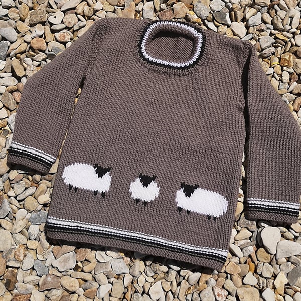 Knitting Pattern for a Sheep on a Sweater.  Digital Pattern