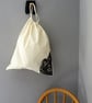 Black Cat Drawstring Bag - Re-Usable Cotton Bag, cute cat, cat lover, storage - Image 2